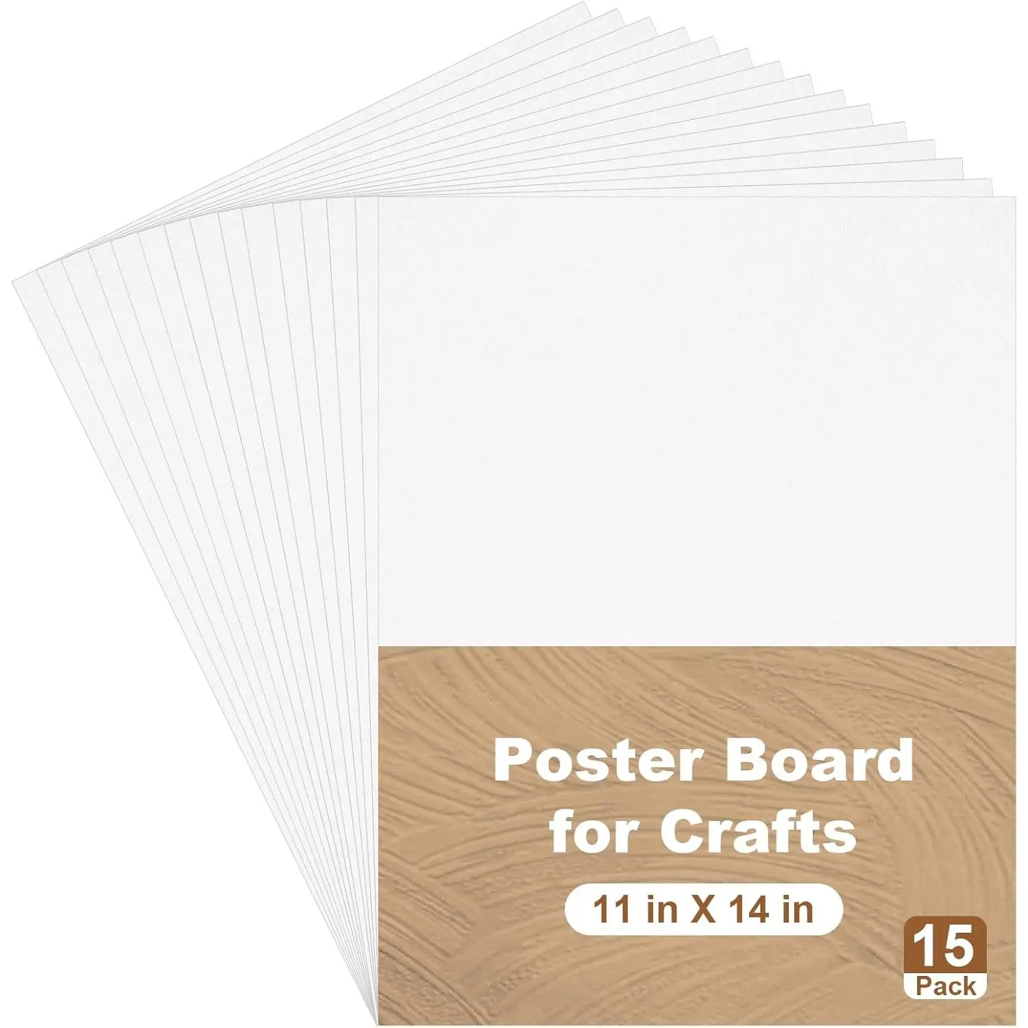 15 Pack 11x14 Inch Heavyweight White Poster Boards, Thick 250GSM Blank Poster Paper for School Projects, Vision Boards, Presentations, Crafts and Signs (15)