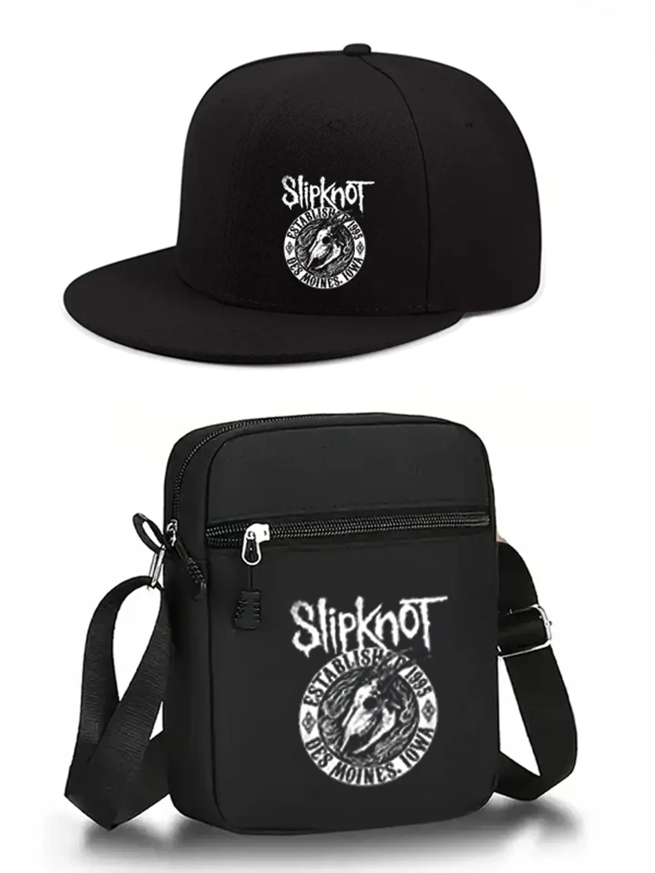'slipknot' Letter Pattern Baseball Hat and Crossbody Bag Set, Adjustable Street Fashion Accessories, Ideal for Daily Wear and Gifts