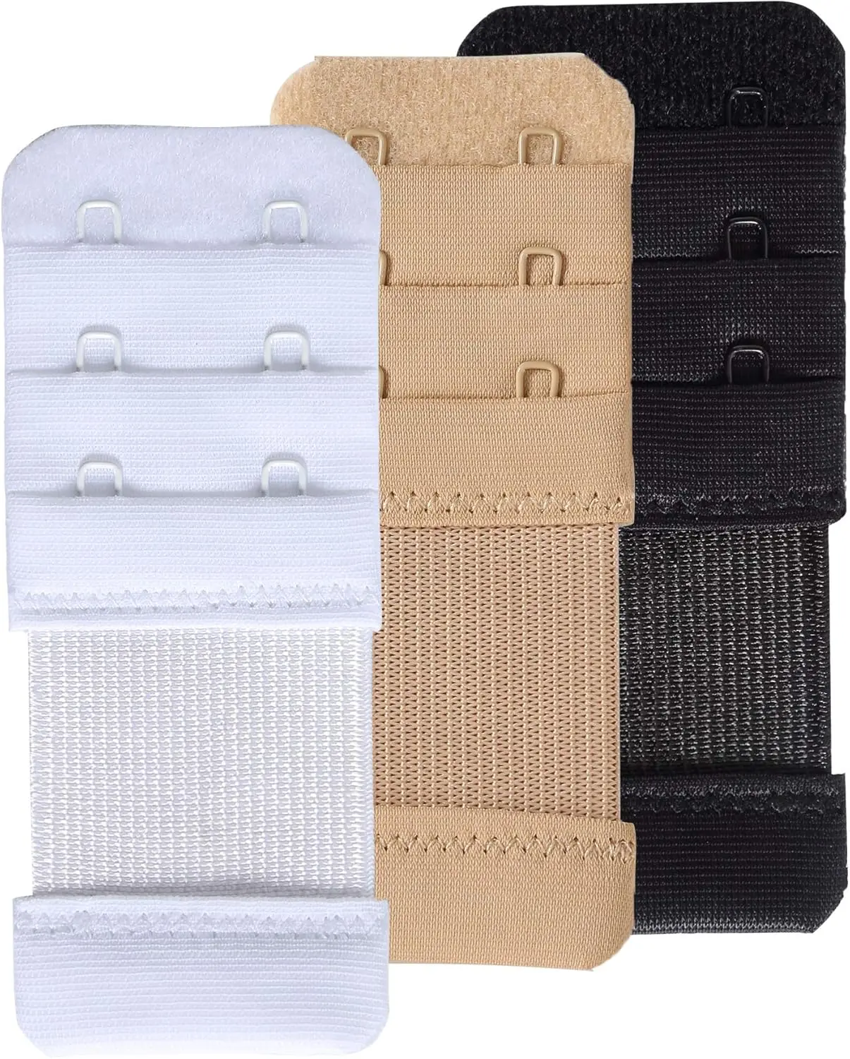 Women's Bra Extenders 2-6 Hook Soft Stretchy Back Bra Extension Strap for Tight Bras Nylon Fabric Rubber Coated Hooks - Womenswear Bridal