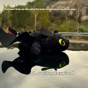 Toothless Little Flying Dragon Car External Ornament Wings Movable Roof Sunroof Decoration Multi Scene Doll Motorcycle Helmet Small Accessories Pendant Doll Conspicuous Bag Dragon Training Ornament Car Supplies stuffed  animals