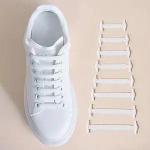 [Easy Slip-On] No-Tie Silicone Shoelaces |   16pcs Set |   Silicone |   Easy Slip-On, Comfort Fit |   Sneakers & Casual Shoes Black