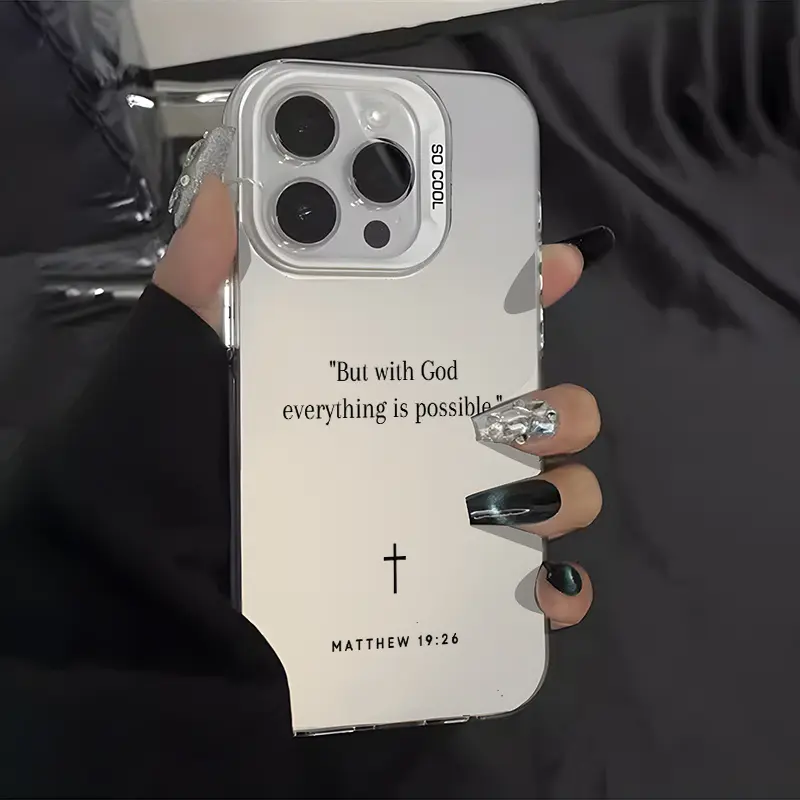 Elegant Christian Bible Verse iPhone Case - Protective Cover for iPhone 12,13,14,15,16,17 Pro Max Plus, Religious Birthday Gift Cellphone Accessories, Iphone 17