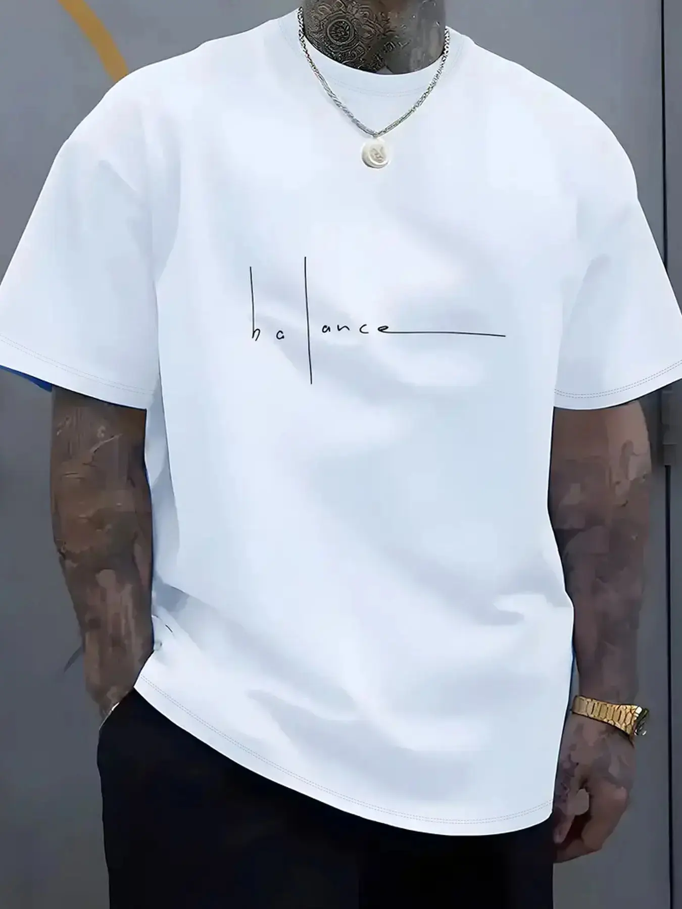 Men's Fitted Graphic Tees - Chic Letter Print Short-Sleeve Sport T-Shirt, Soft Ultra-Thin Skin-Fit Round Neck, Comfortable Easy-Wear Fabric Streetwear Top for Travel, Vacation (Sports & Outdoor Clothing), Men’s Shirts, T Shirts