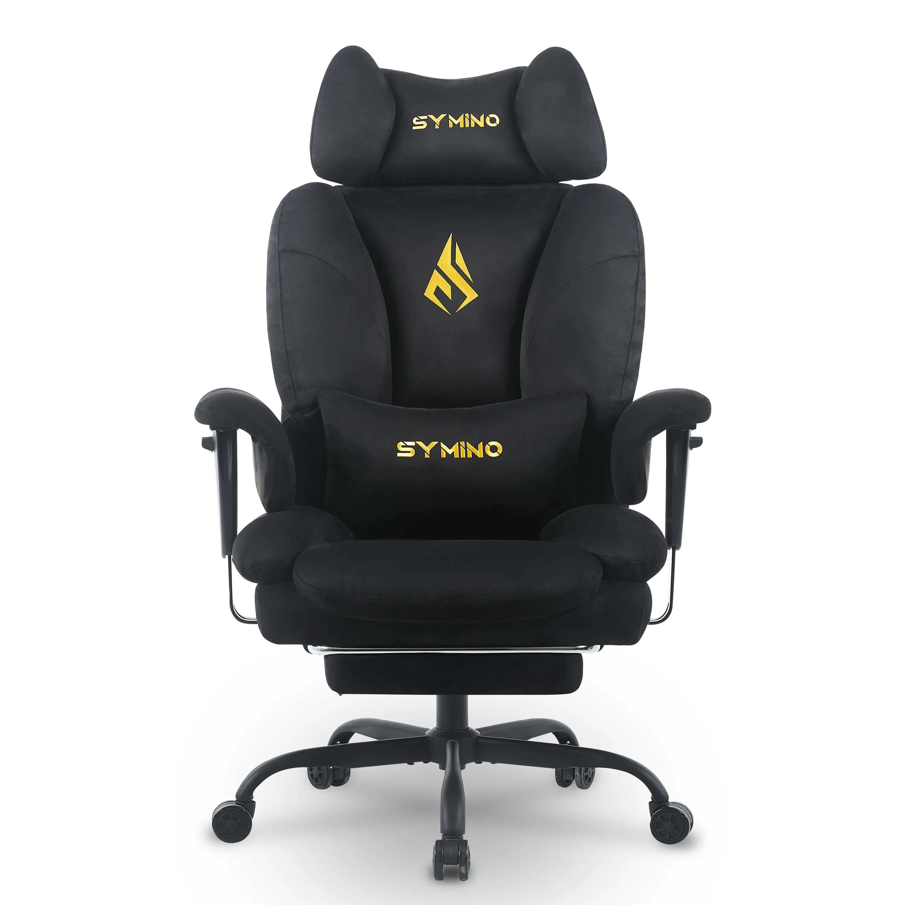 SYMINO Ergonomic Faux Fur Gaming Computer Chair - Video Game Seat with Spring Cushion Softens Hard Hours, Cool in Summer, Ergonomic Backrest Eases Long Sits, Indoor Furniture for Gamers' Rooms