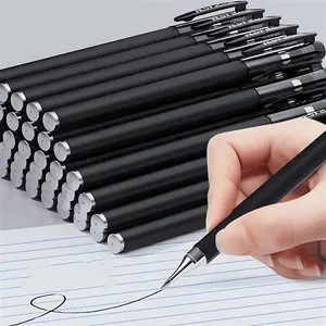 10pcs/20pcs Black Matte Gel Ink Pens Set,0.5mm Extra Fine Tip Smooth Writing Ballpoint Pens,Smudge-Proof,With Pocket Clip For Office & School Supplies,Signature Penspens,Office Supplies,Pen,Pilot Pen,Pens Kids,Office Equipment,Office Supplies Set,