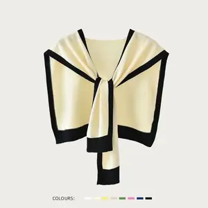 Stylish Women's Colorblock Shawl, Casual Style Soft Comfortable Shawl for Daily Wear, Fashion Chic Accessories for Women & Girs, Mom Gift, Winter