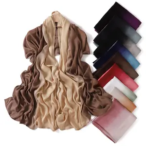 New Arrival Modal Gradient Double Color Cotton Rayon Hijab Shawl