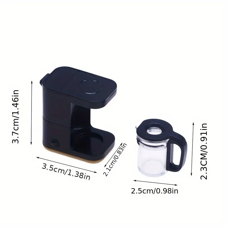 1/12 Scale Unisex Plastic Miniature Kitchen Play Set - Compact Design Portable Dollhouse Mini Kitchen Accessories with Coffee Machine, Rice Cooker, Water Dispenser, Electric Griddle, Coffee Cup for DIY Collectibles, Photography