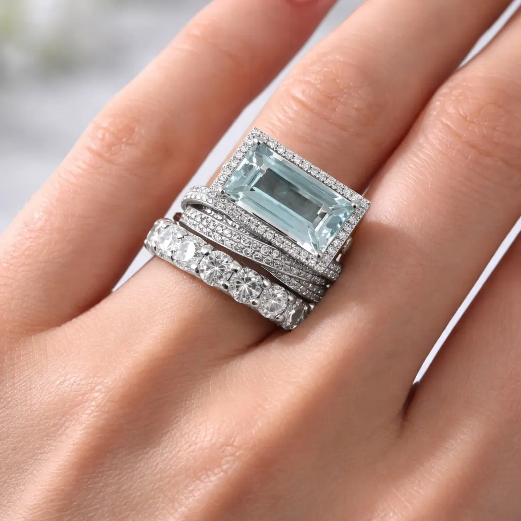 3-Piece Stackable Zircon Ring Set  Women – Copper Fashion Rings, Sizes 6–10, Geometric Statement Rings  Daily Wear & Gifts tiktokshopspringglowup for