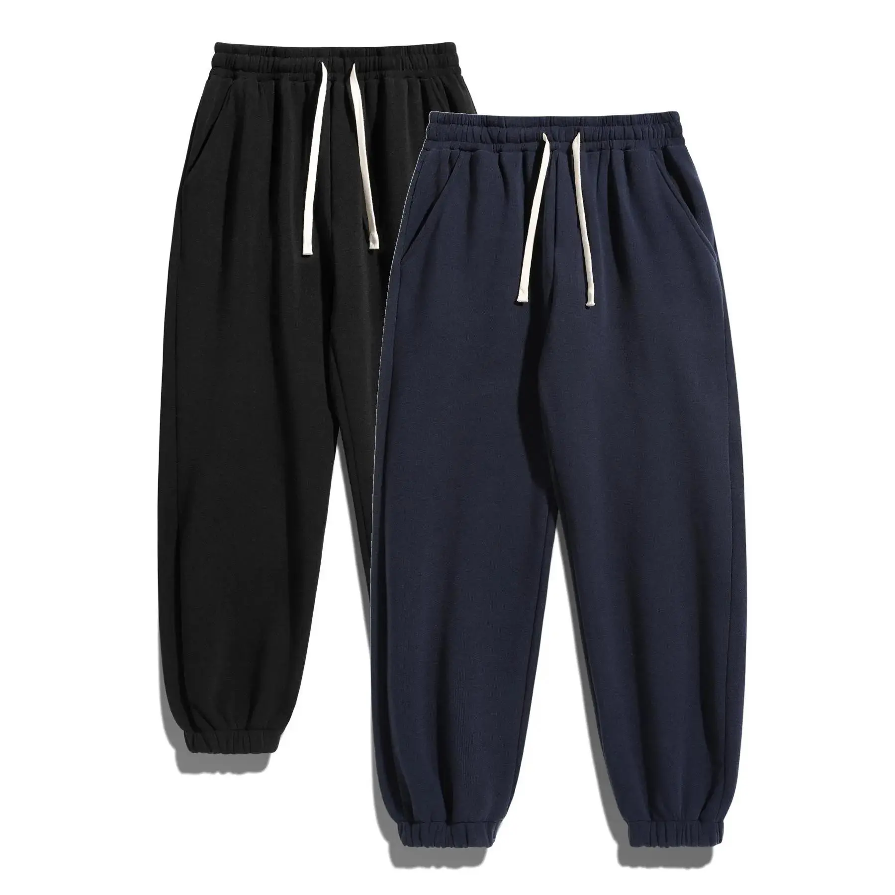 Men's Baggy Drawstring Loose-Fitting Sports Joggers - Thermal Lining, Adjustable Elastic Waistband, Soft Casual Fit for Autumn-Winter Everyday Wear, Casual Lounge Men's Sports Joggers, Adjustable Elastic Waistband Men's Sports Joggers, Baggy Drawstring Me