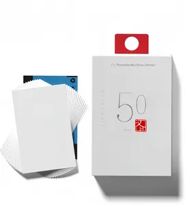 HPRT MT53 Photo Paper for Mini Printer, 2x3 inch, Zink Photo Paper with Adhesive Back, Shareable, 50-Sheet Pack Options