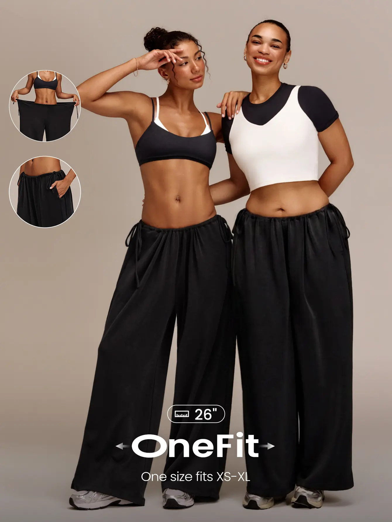 GLOWMODE SoftCalm Modal Slow Mornings Silky Smooth Breathable Wide Leg Oversized Sweatpants With Adjustable Drawstring Waist & Hems Daily Casual Wear