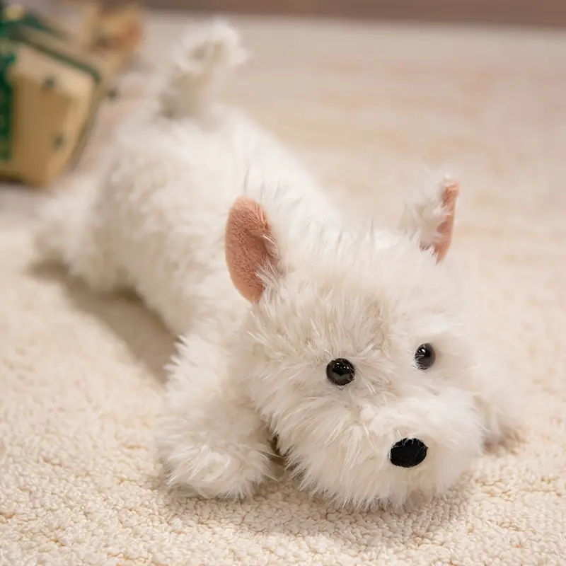 West Highland White Terrier Plush Toy - Cute Fluffy Terrier Puppy Stuffed Toy, suitable as a cuddly companion for bedtime, a birthday and Easter gift, or for collectors' collections (West Highland White Terrier breed) 16.93inch / 43cm