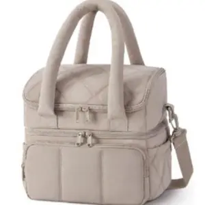 Tote Bags Large Quilted Puffer Style Double Layer Insulated Lunch Bag Extra Large Capacity Can Refrigerate Drinks Perfect for Picnics School Lunches Office Meals toiletry bag Christmas New Year Birthday Gift Multi Compartment Organizer Stuffer Popula Secr