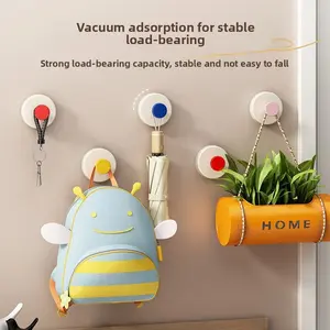 5 Pack Upgraded Rotating Suction Cup Hooks, No Drill Heavy Duty Traceless Wall Hooks for Home Bathroom Living Room
