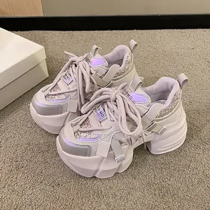 Bling Bling Pink ,black White Women Casual Sneaker Shoes 2026 Spring New Female Fashion Outdoor Footwear Casual Shoes