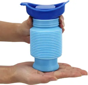 Portable Emergency Travel Toilet Bottle 750ml Collapsible Reusable Car Camping Relief Container Leak Resistant Design