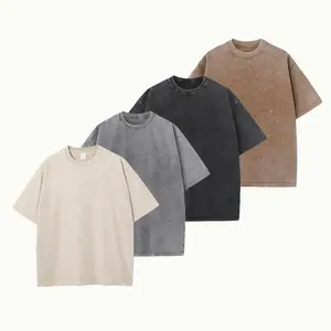2 4Pack Oversized Tshirts for Men Gym Vintage Heavyweight T Shirts Cotton Workout Acid Wash Baggy Tees