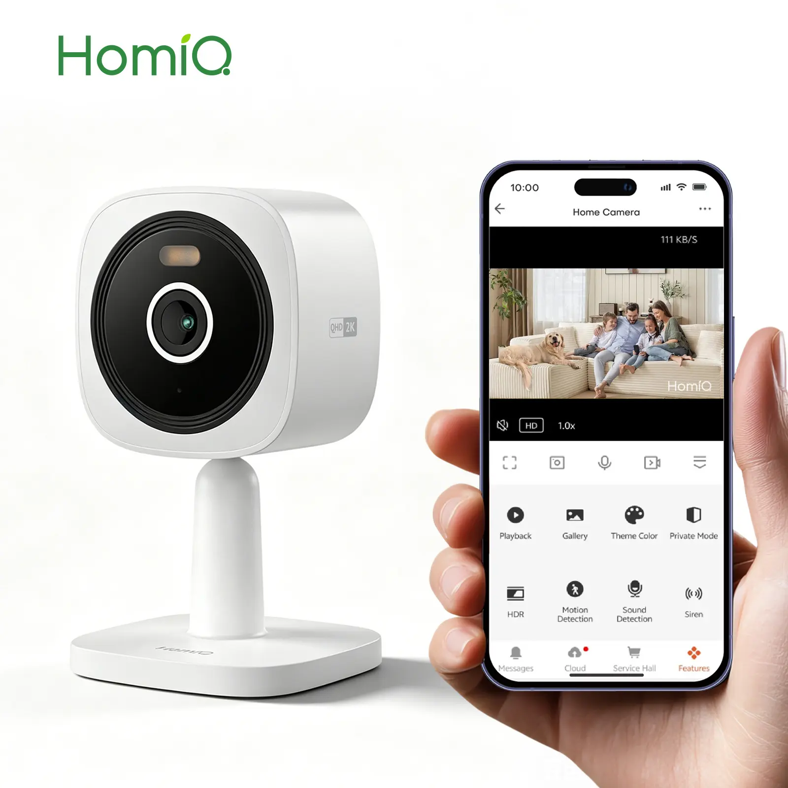HomiQ AI-Powered 2K 3MP Magnetic Wireless Security Camera - 2.4GHz WiFi Indoor Home Monitoring Camera with Full Color Night Vision, Human Motion Detection, Alarm, 24/7 Recording, Easy Installation, Cloud Storage & SD Card Support, Smart Home Gadget System