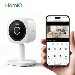 HomiQ AI 2K 3MP Magnetic Camera, supports 2.4 GHz WiFi, home security camera with full color night vision, alarm, and human motion detection, 24/7 recording, easy installation, cloud storage and SD card support