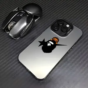 [Magnetic Design]Phone case: A black ape star monkey pattern IMD laser phone case, suitable for iPhone 7, 8,X,XS, 11, 12, 13, 14, 15, 16, 17,   Plus Pro Max  series. An aurora holographic colorful case that serves as an ornament/birthday gift/holiday