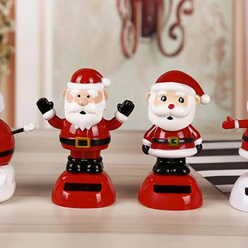 New Arrival Solar-Powered Santa Claus Bobblehead Doll, Resin 11cm*7cm*5cm Car Interior Decoration, Sunlight-Absorbing Automatically Swinging Ornament, Creative Gift, 11X7x5 Cm, Absorbs Sunlight