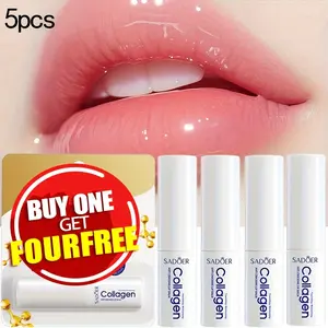 5pcs Collagen Lip Balm - Moisturizing and Nourishing Lip Care, Hypoallergenic, Glossy Finish, Perfect for Spring, Autumn, Winter, Ideal Valentine's Day Gift, Suitable for All Skin Types, Essential Lip Care Product |     Glossy Finish Lipstick