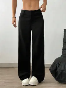 Women Casual Solid Color Straight Leg Pants Fall Cloth For Women