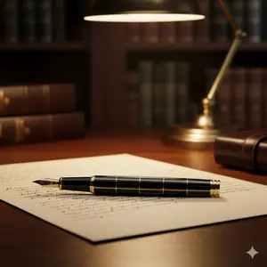 Professional calligraphy pen with a medium tip and rotating ink cartridge, compatible with standard ink for signing purposes—ideal for office, business meetings, and signature needs.