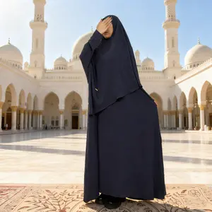 CL05 1 Muslim Khimarset Solid Colored Robe Simple Design for Everyday Wear Comfortable Versatile Minimalist Style Abaya Outfit Muslimah Affordable Modesty Clothing Modest Dress Sleeve On Sale Over Garments Fashionweek Women