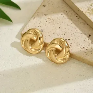 High quality stainless steel hypoallergenic stud earrings, plated with 18K gold, anti-fading, comfortable and versatile, simple and elegant, suitable for daily wear or party fashion women's earrings, jewelry accessories