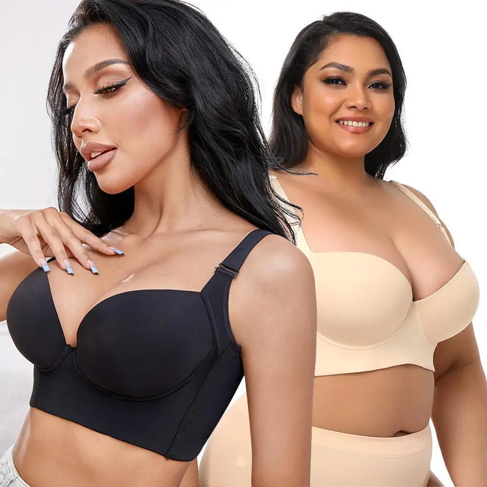 [Two items free of shipping] Prevents back buildup!Women's plus-size bras, large cup size, comfortable, shaping, and anti-sagging!