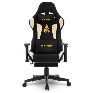 SYMINO colorful breathable gaming chair with footrest, adjustable and swivel