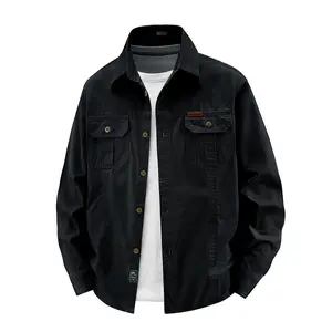 Men's Casual Shirt Jacket Shacket Button Closure Multi Pocket Functional Design Spring and Autumn Outdoor Sportswear Fashionable Menswear