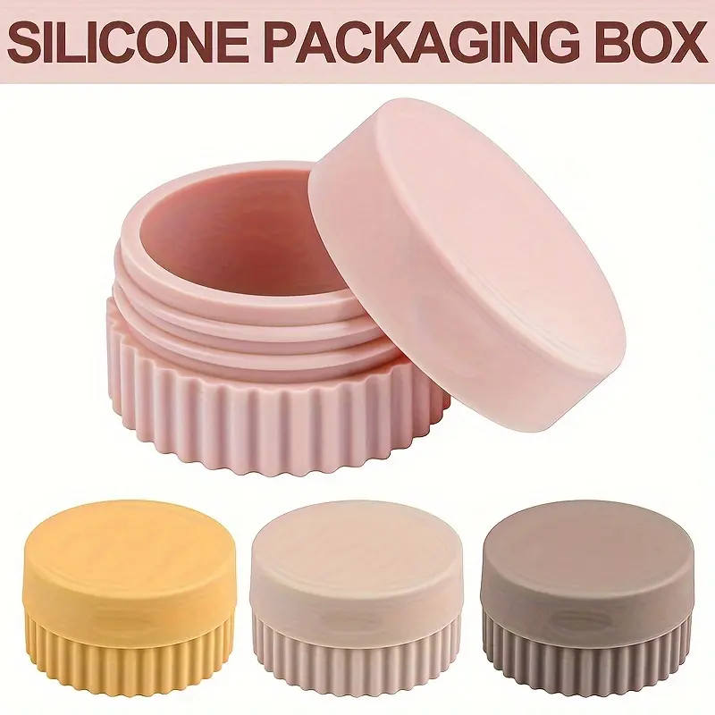 4Pcs Silicone Cosmetic Dispensing Jars with Lids, Portable Travel Cream Containers, Mini Loose Powder Storage Boxes, Refillable Lotion Pots, Small Travel Toiletry Containers for Skincare,leak,coffee,mist,hair,continuous,cookie,custom,steamer,jui,co,,empty