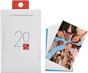 HPRT MT53 Photo Paper for Mini Printer, 2x3 inches, Zink Photo Paper with Adhesive Backing, Shareable, 20 and 40 Sheets, Printing Options for Camera