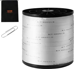 VEVOR Polyester Pull Tape, 2500 lbf Tensile Capacity Polyester Webbing, 3/4" x 528' Cable Pulling Tape, Printed Webbing Mule Tape Flat Rope for Packaging, Commercial Electrical, Gardening