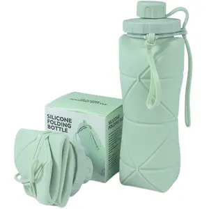 Portable Foldable Silicone Water Bottle Collapsible Travel Cup Outdoor Sports Retractable Drinking Cup for Camping Hiking Daily Use
