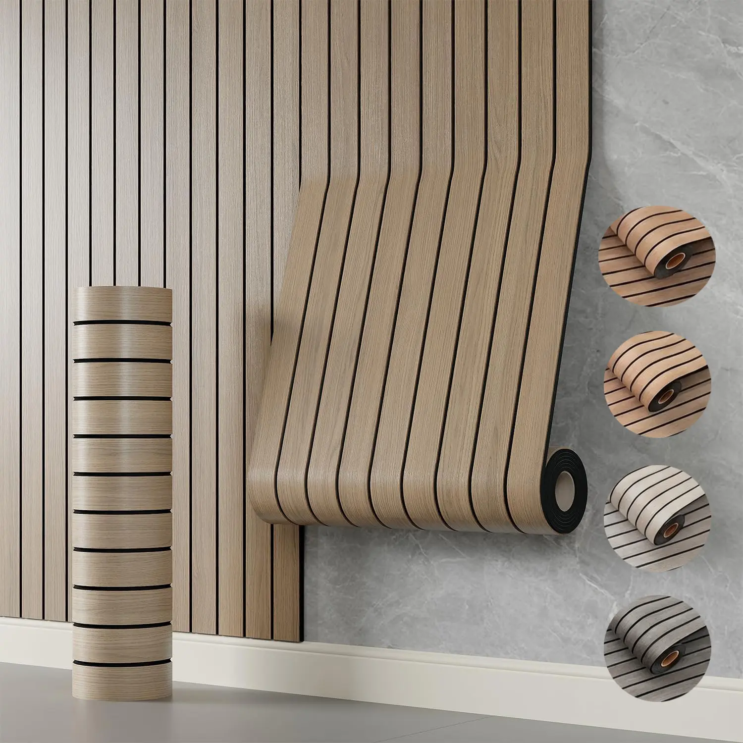 Thickened 3D Slot-Grid Wallpaper with Self-Adhesive Backing, 40cmx3m Peel and Stick Waterproof, Removable and Reusable Wall Covering for Kitchen and Bathroom,