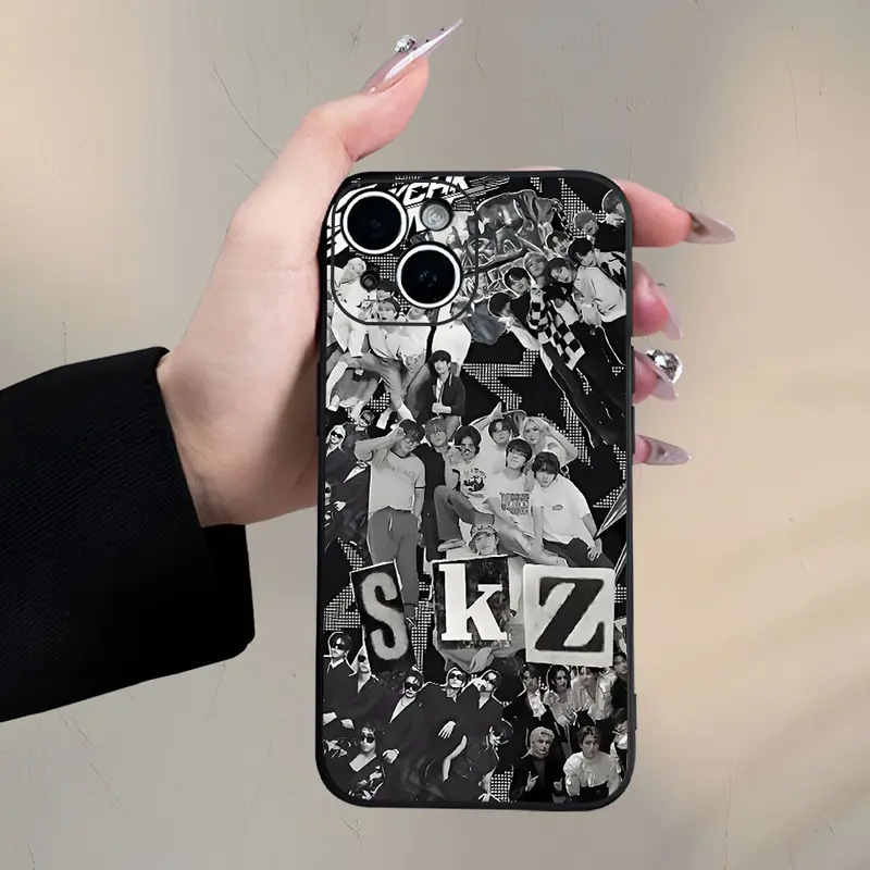 Phone Case:  and Fashionable SKZ Collage-style Phone Case Design, Full-body Protection, Shockproof and Drop-resistant TPU Protective Cover, Suitable for iPhone 16, 15, 14, 13, 12, 11, XS, XR, 7, 8, Mini, Plus, Pro, and Max Series
