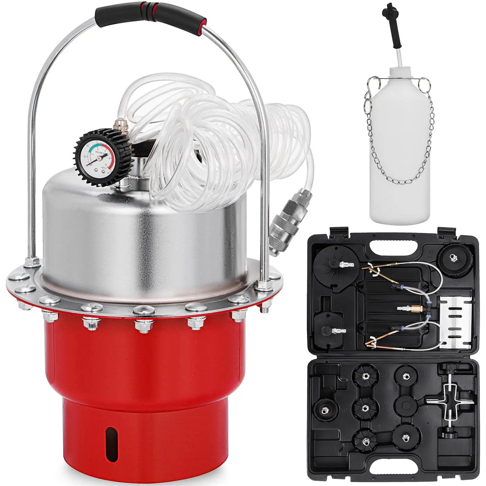 【Summerfinds】Pneumatic Air Pressure Bleeder Tool Kit Brake Bleeding Garage Workshop Mechanics Air Compressor Kit Air Compressor Hose