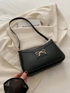 Elegant Crescent-Shaped Underarm Shoulder Bag For Women, Chic Casual Fashion, Solid Color Underarm Bag