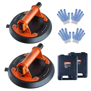 VEVOR 8" Glass Suction Cup, Heavy Duty Suction Cup to Lift Large Glass with ABS Handle, Industrial Suction Cup Lifter for Replace Windshield, Tile, Wood Panel, 220lbs Load Capacity W/Free Case, 2 Pack