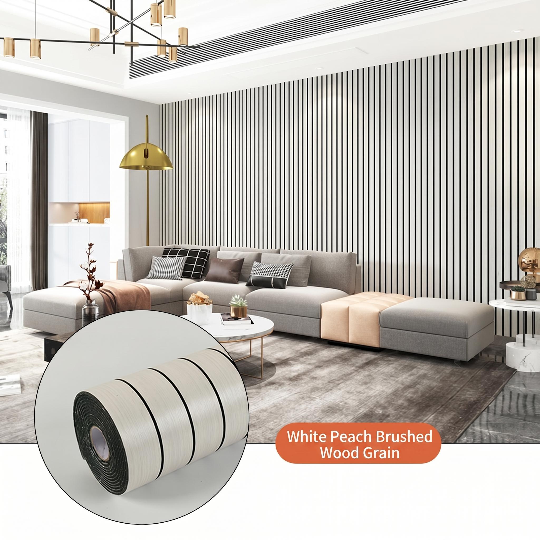 Marble Look Removable Wallpaper Rolls, 60cm*300cm & 40cm*300cm Compact Sizes, 3D Natural Wood Texture Waterproof Wall Stickers for Indoor Home Renovation Decor