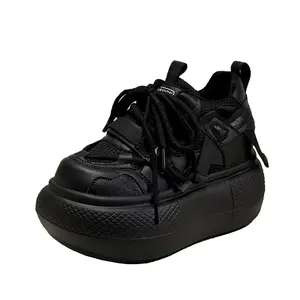 Fashion Woman Sneakers Shoes On Platform High Heel 2026 New Color/black/white Female Casual Outdoor Footwear
