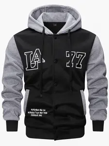 Fashionable men's jacket, printed, regular fit, with pockets, suitable for outdoor activities