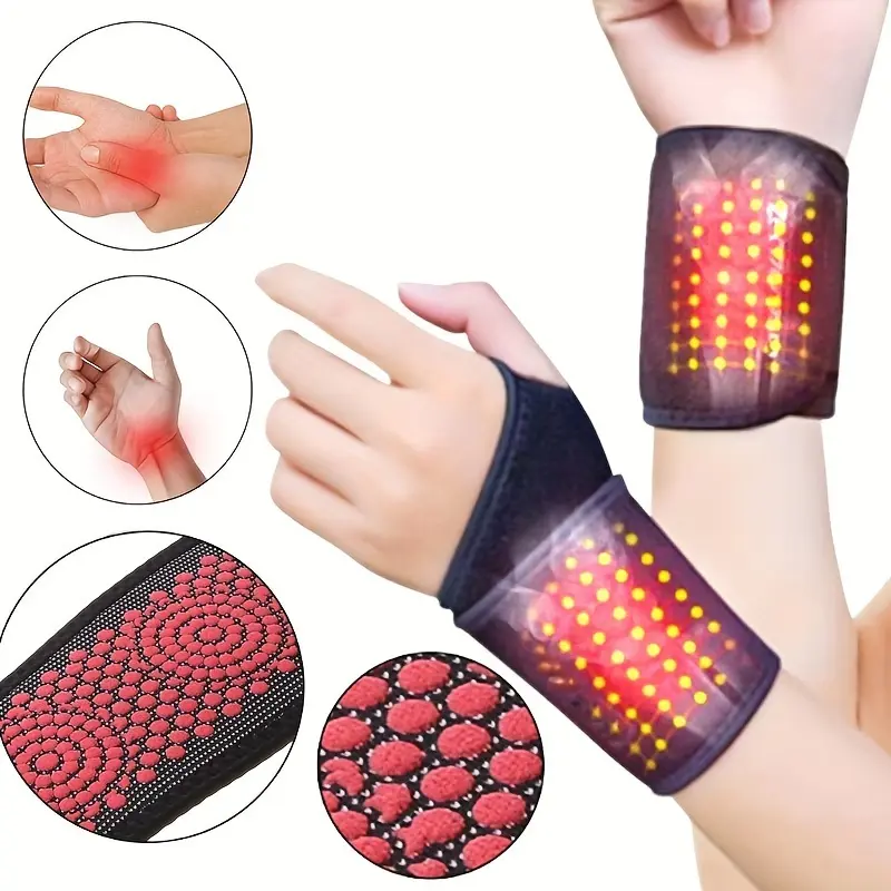Self-Heating Technology Magnetic Wrist Supporter-Washable Cloth Wristband for Pain Relief and Relaxation