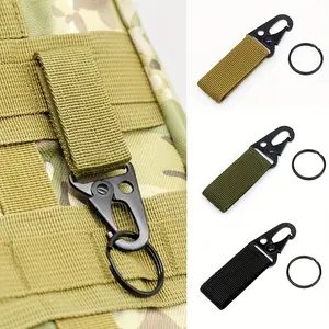 1pc Outdoor Nylon Ribbon Hook Buckle, Multi Functional Mountaineering Buckle, Eagle Mouth Hook Buckle, Belt Keychain